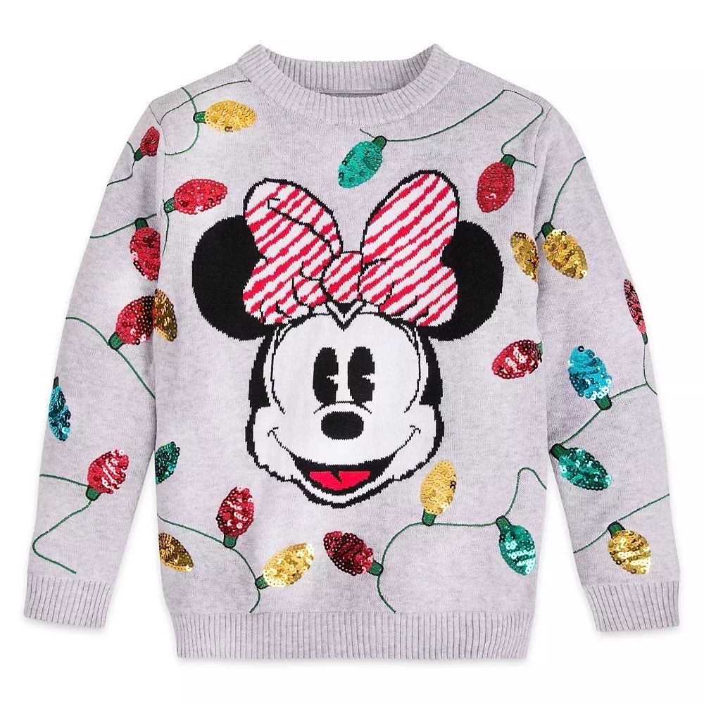 Disney Store Minnie Mouse Christmas Holiday Sweater for Girls
